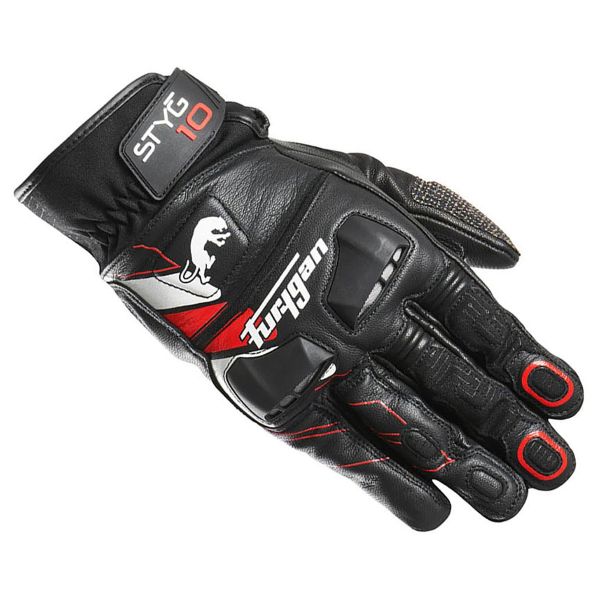 Gants Moto Furygan Styg 10 Black White Red Gants Moto Furygan Styg 10 Black White Red