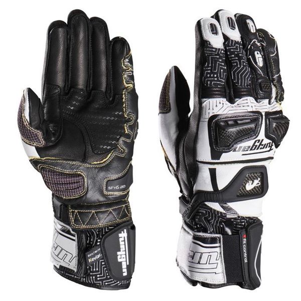 Gants Moto Furygan Styg20 Kevlar White Black Gants Moto Furygan Styg20 Kevlar White Black