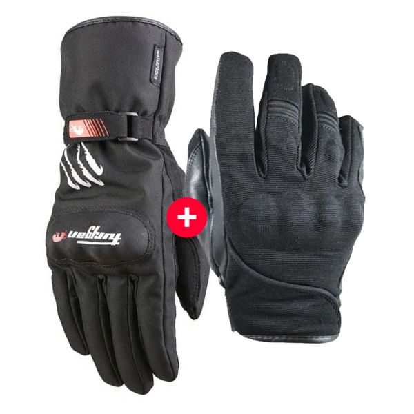 Gants Moto HARISSON Splash Waterproof Black + Keen Black White
