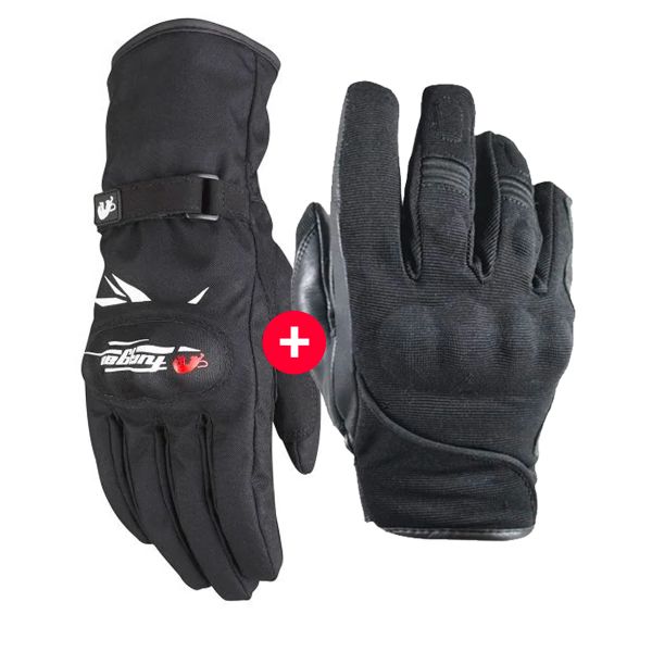 Gants Moto HARISSON Splash Waterproof Black + Origami Lady Black White