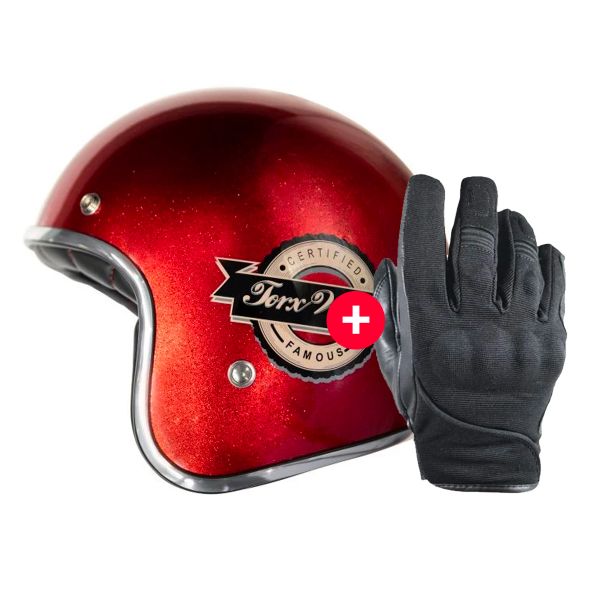 Gants Moto HARISSON Splash Waterproof Black + Wyatt Famous Glitter Rouge