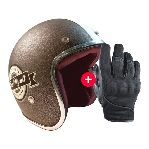 Gants Moto HARISSON Splash Waterproof Black + Wyatt Famous Matt Glitter Charcoal