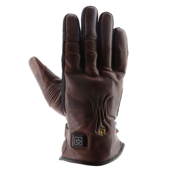 Gants Moto Helstons Benson Evo Chauffants Cuir Marron