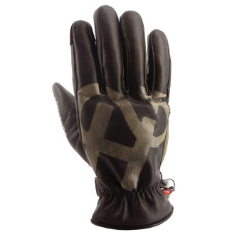 Gants Moto Helstons Blues Winter Leather Choco Beige