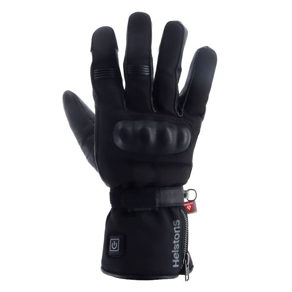 Gants Moto Helstons Ecko Chauffant Leather Black Gants Moto Helstons Ecko Chauffant Leather Black