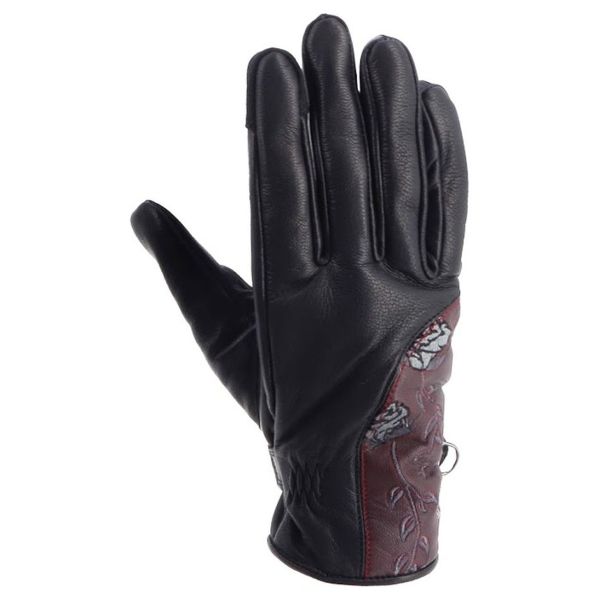 Gants Moto Helstons Flower Summer Black Burgundy Gants Moto Helstons Flower Summer Black Burgundy