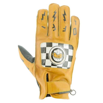 Gants Moto Helstons Logo Summer Gold Black Gants Moto Helstons Logo Summer Gold Black