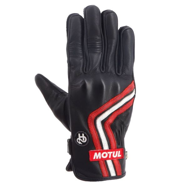 Gants Moto Helstons Motul Petrol Summer Leather Black White Red
