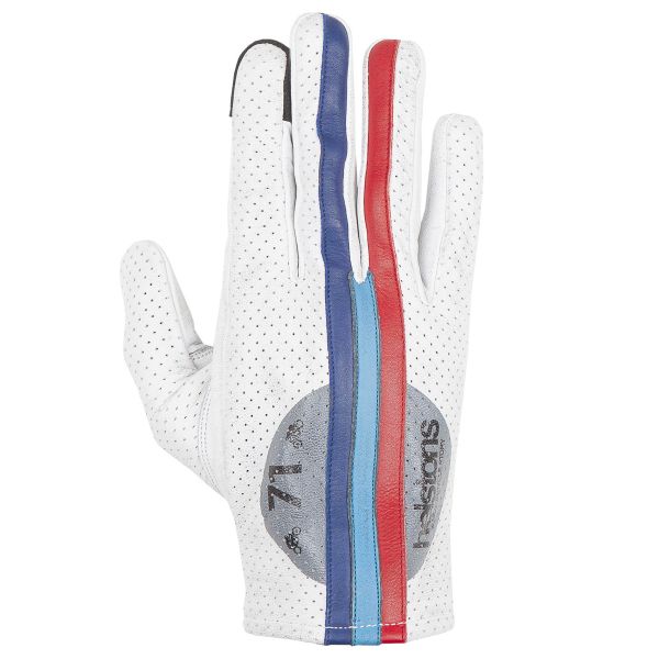 Gants Moto Helstons Record Air Summer White Blue Red