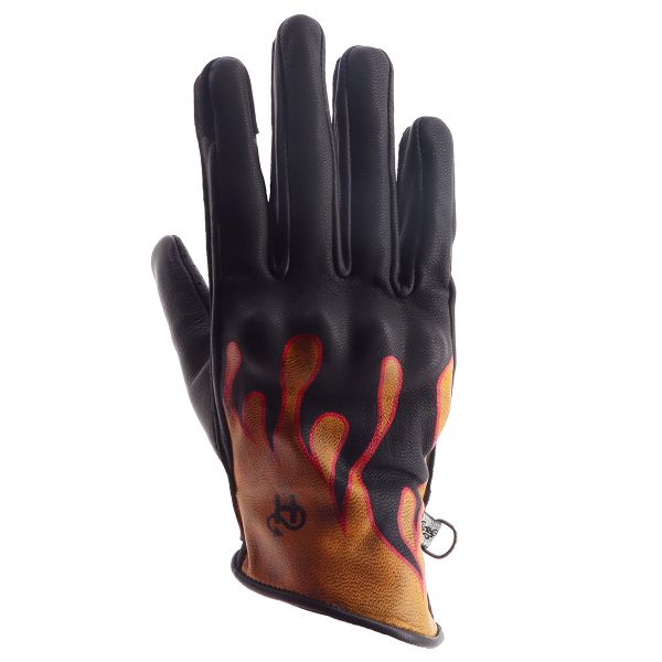 Gants Moto Helstons Rody Air Lady Summer Leather Noir Orange Rouge