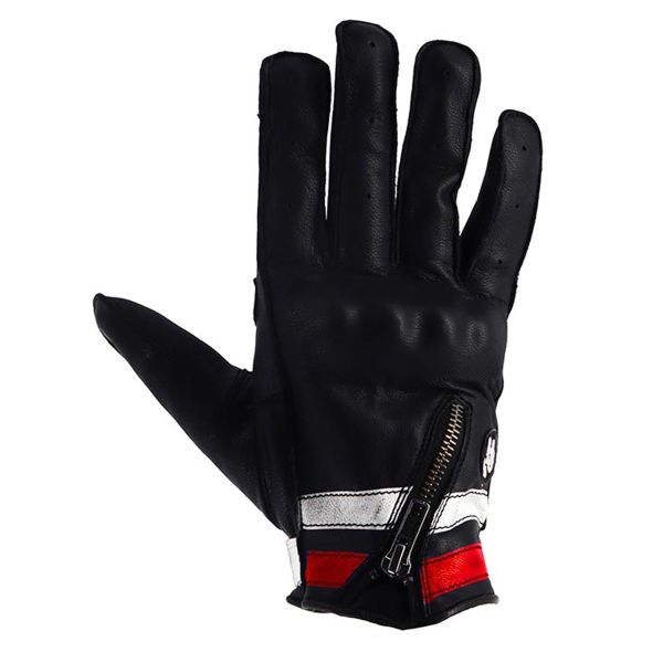 Gants Moto Helstons Ziper Summer Black White Red