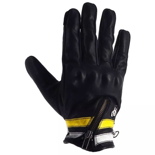 Gants Moto Helstons Ziper Summer Black White Yellow