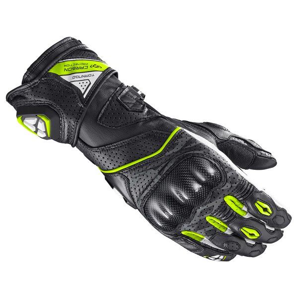 Gants Moto Ixon Tornado Air Black White Bright Yellow