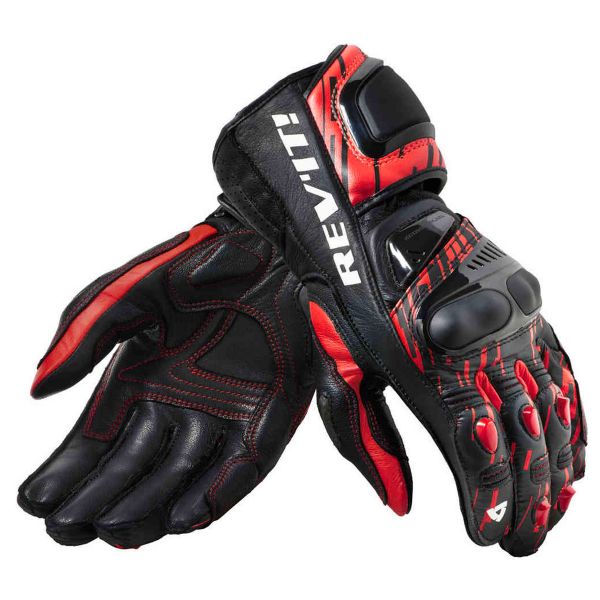 Gants Moto REV'IT Quantum 2 Rouge Neon Noir