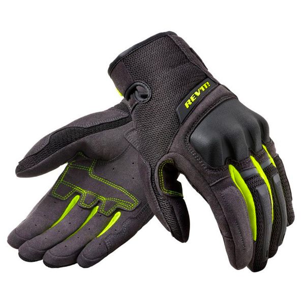 Gants Moto REV'IT Volcano Noir Jaune Neon