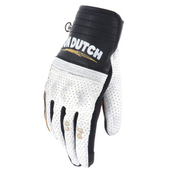 Gants Moto Von Dutch Born Air Black White Gold
