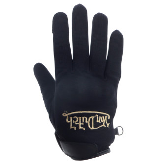 Gants Moto Von Dutch Silver Leather Noir