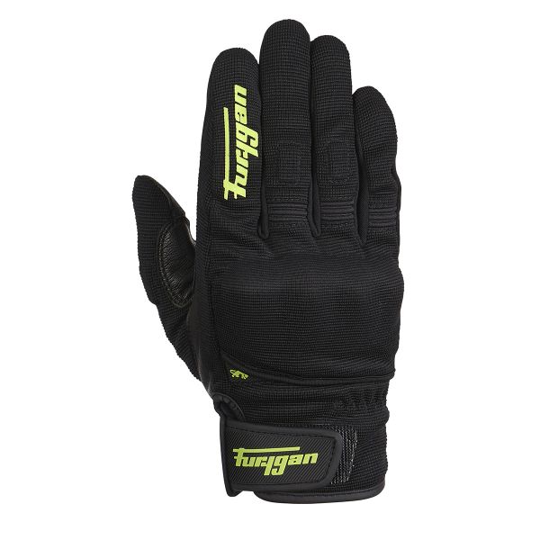 Gants Moto Furygan Jet D3O Black Green Fluo