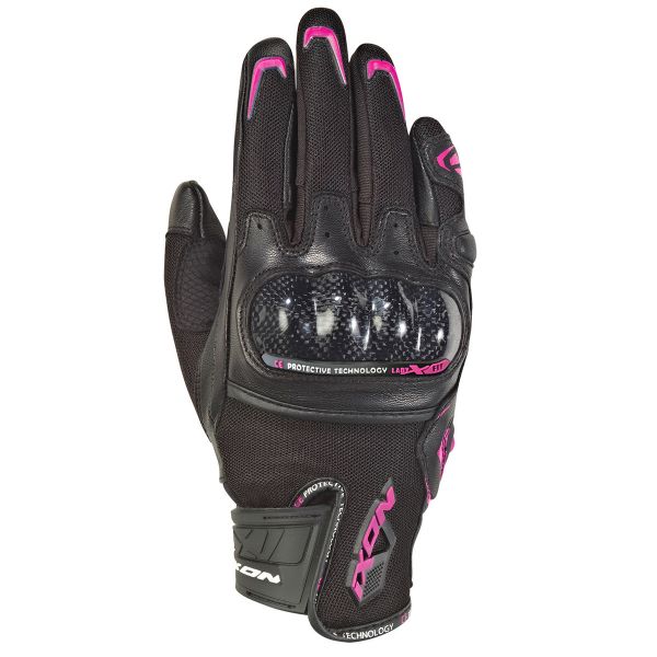 Gants Moto Ixon RS Rise Air Lady Noir Fushia Gants Moto Ixon RS Rise Air Lady Noir Fushia