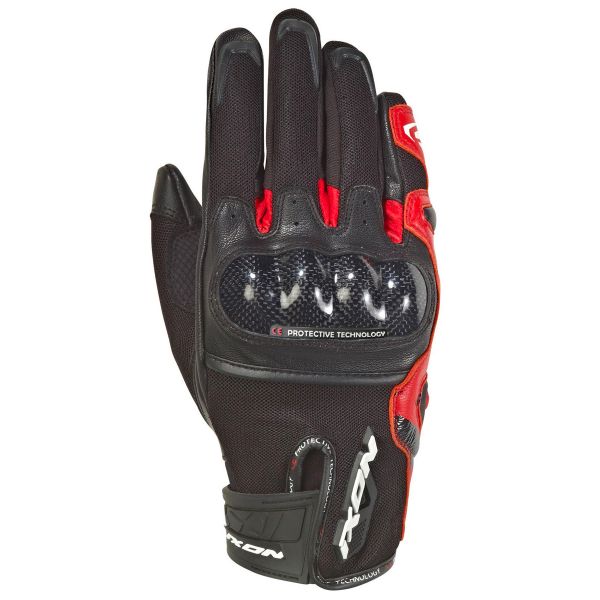Gants Moto Ixon RS Rise Air Noir Rouge Gants Moto Ixon RS Rise Air Noir Rouge