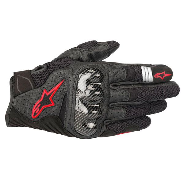 Gants Moto Alpinestars SMX-1 Air V2 Black Red Fluo
