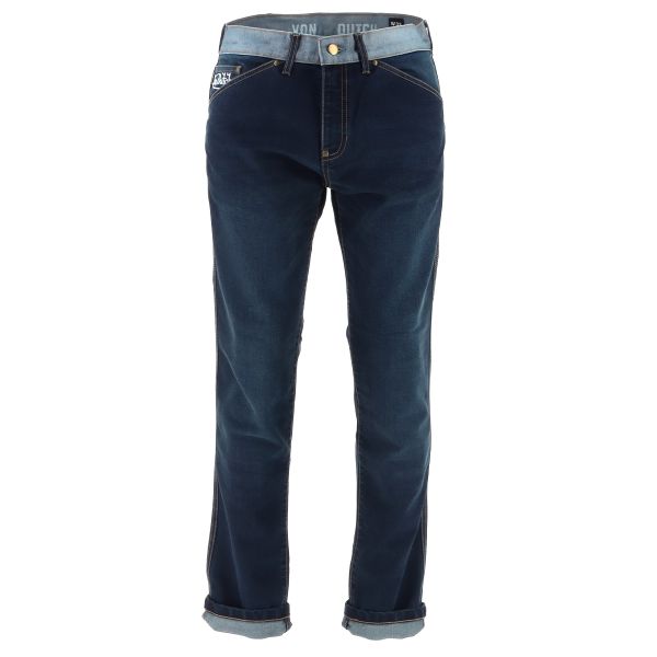 Jeans Moto Von Dutch Eden Denim Stretch Blue Dirty
