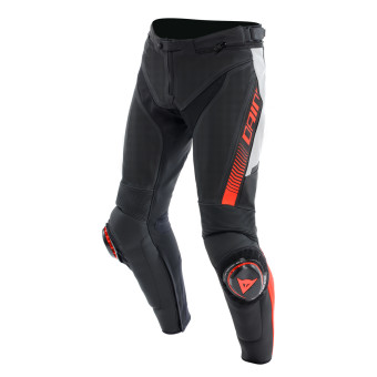 Pantalon Moto Dainese Super Speed Perforated Pants Black White Red Fluo