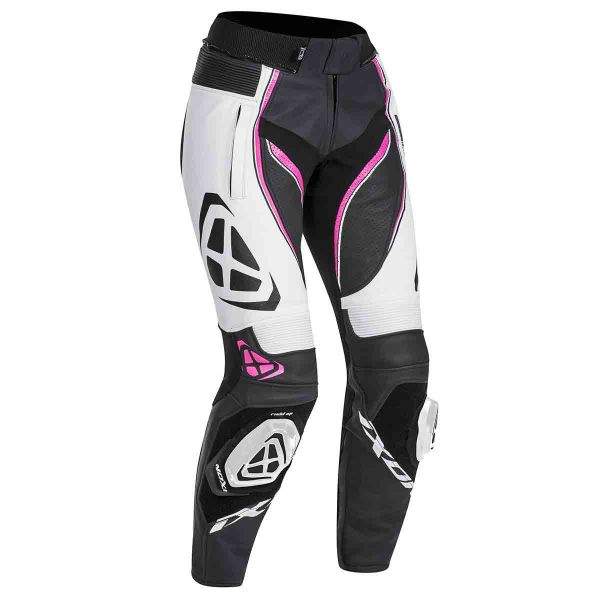 Pantalon Moto Ixon Vortex Lady Pant Noir Blanc Fuchsia