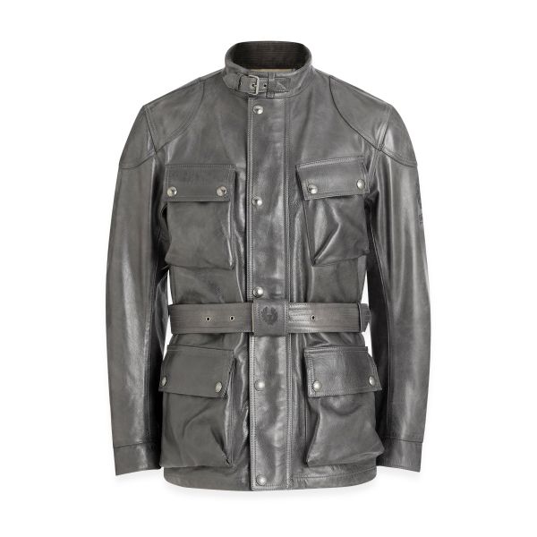 Veste Moto Belstaff Trialmaster Cuir Granite Grey