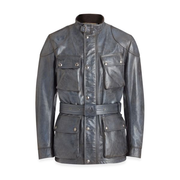 Veste Moto Belstaff Trialmaster Cuir Insignia Blue