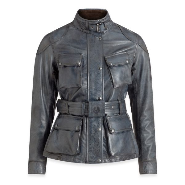 Veste Moto Belstaff Trialmaster Cuir Lady Insignia Blue