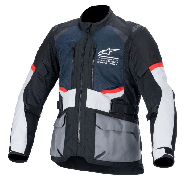Veste Moto Alpinestars Andes Air Drystar Deep Blue Black Ice Grey Veste Moto Alpinestars Andes Air Drystar Deep Blue Black Ice Grey