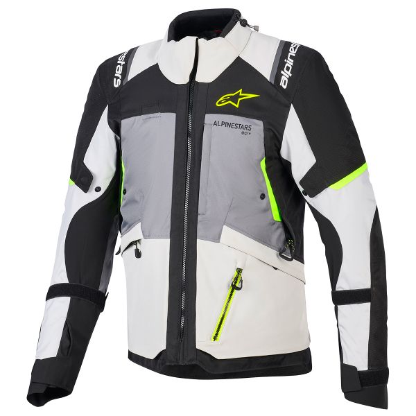 Veste Moto Alpinestars Andes V4 Drystar Dark Gray Ice Gray Black Yellow Fluo