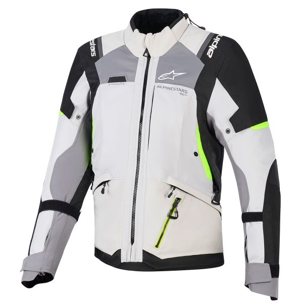 Veste Moto Alpinestars Stella Andes V4 Drystar Ice Gray Dark Gray Black Yellow Fluo