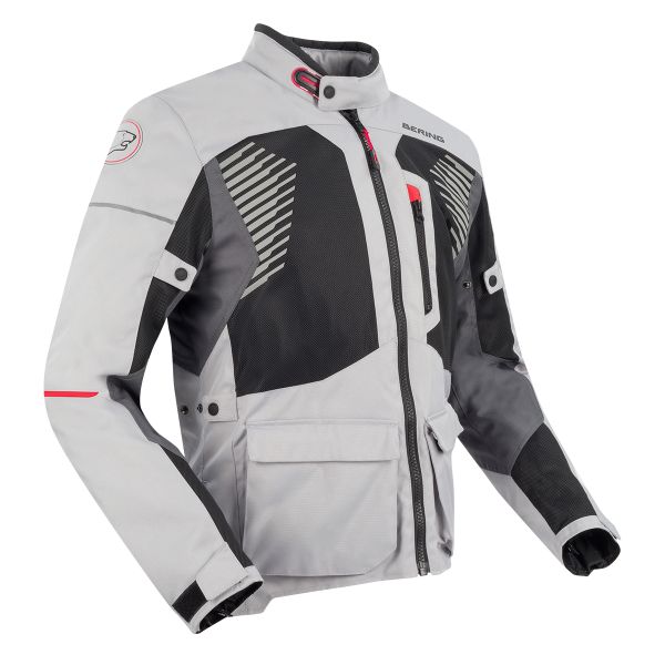 Veste Moto Bering Bakundu Grey Black Red Veste Moto Bering Bakundu Grey Black Red