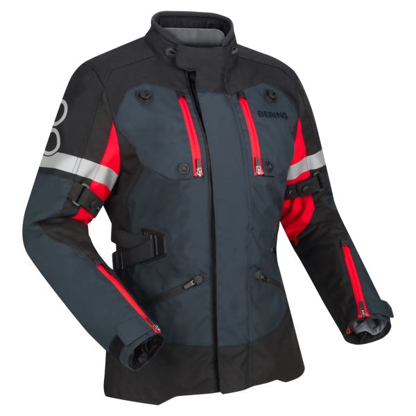 Veste Moto Bering Lady Halifax Black Anthracite Red