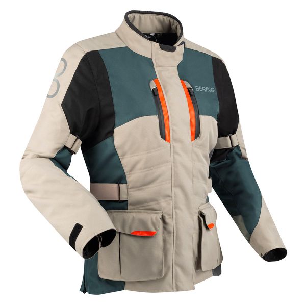 Veste Moto Bering Lady Siberia Beige Grey Orange Veste Moto Bering Lady Siberia Beige Grey Orange
