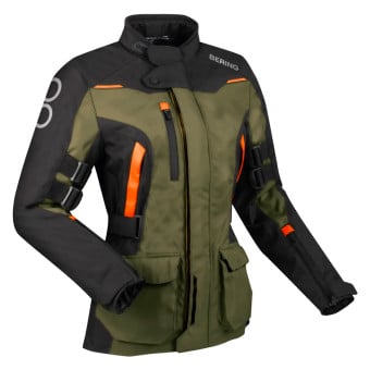 Veste Moto Bering Lady Zephyr Black Kaki Orange