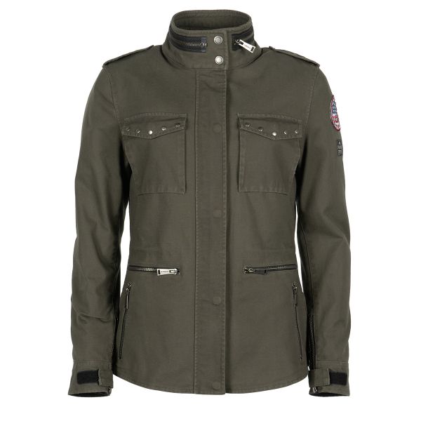 Veste Moto Helstons Tara Lady Coton Kaki