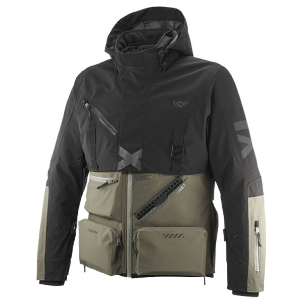 Veste Moto Ixon Etna Kahki Black Veste Moto Ixon Etna Kahki Black