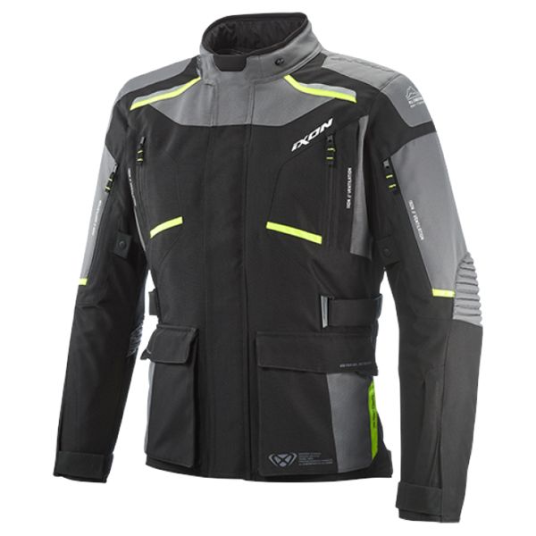Veste Moto Ixon Midgard Black Grey Bright Yellow