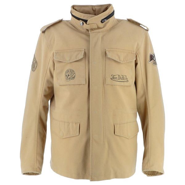 Veste Moto Von Dutch Section Coton Canvas Beige