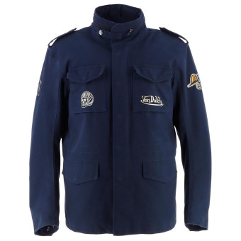 Veste Moto Von Dutch Section Coton Canvas Blue