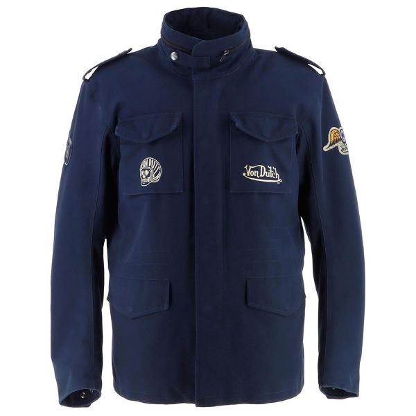 Veste Moto Von Dutch Section Coton Canvas Blue