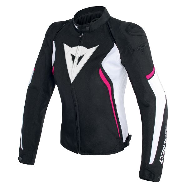 Blouson Moto Dainese Avro D2 Lady Tex Black White Fuxia