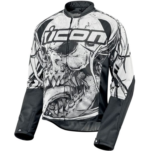 Blouson Moto ICON Hooligan 2 Etched White