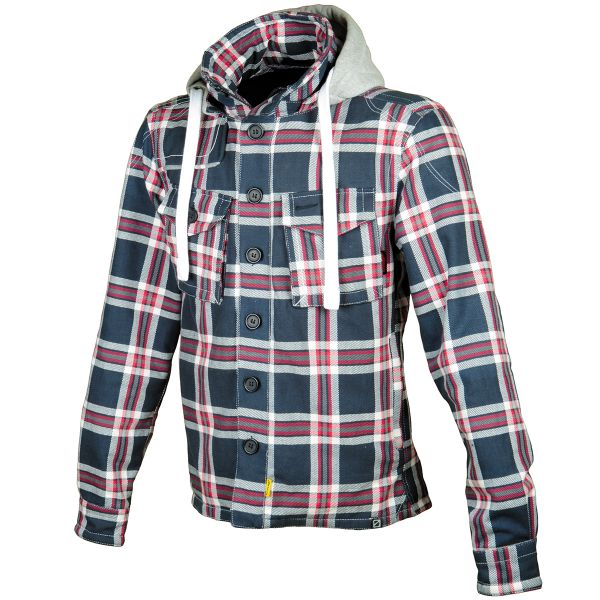 Blouson Moto Booster Hoodie Hunt Blue Grey Red