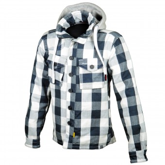 Blouson Moto Booster Hoodie Kevlar Hunt Light Grey Blue