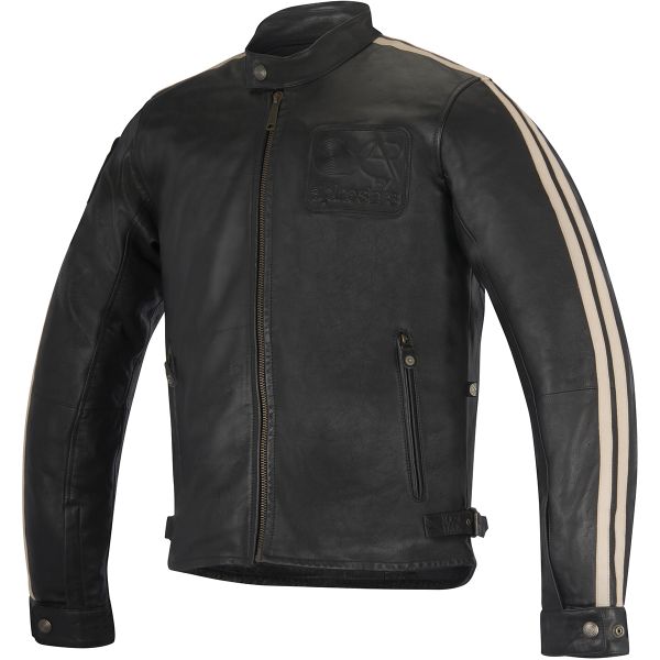 Blouson Moto Alpinestars Charlie Leather Black Sand Blouson Moto Alpinestars Charlie Leather Black Sand