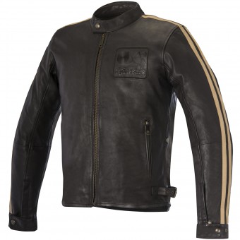 Blouson Moto Alpinestars Charlie Leather Vintage Brown Sand Blouson Moto Alpinestars Charlie Leather Vintage Brown Sand